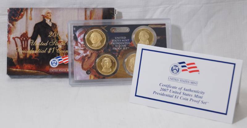 lot 1294 image: 2007  - Presidential $1 Coin Proof Set - United States Mint - Sealed in Plastic Case - w paper and original box