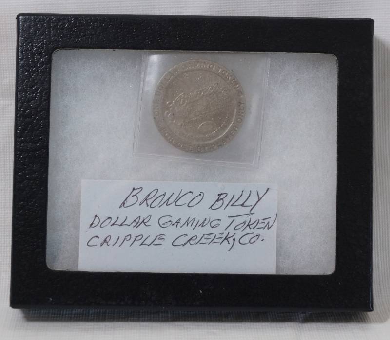 lot 1308 image: BRONCO BILLYS - One Dollar Gaming Token - Cripple Creek Colorado - Collectible