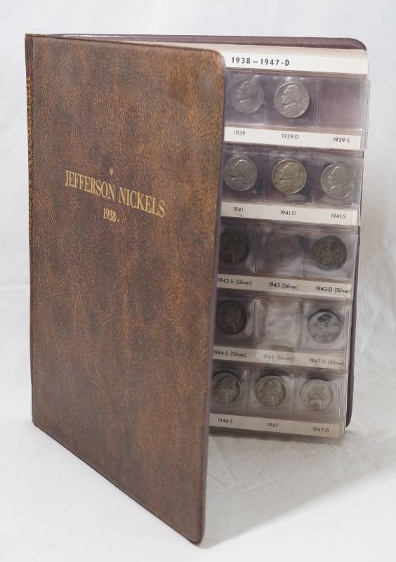 lot 1336 image: Jefferson Nickel Collection In Nice Album - Starting at 1938 - Many Coins Included