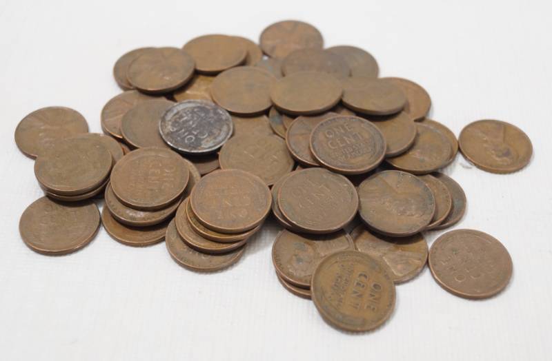 lot 1338 image: Lot of approx. 63 Wheat Pennies of Various Years