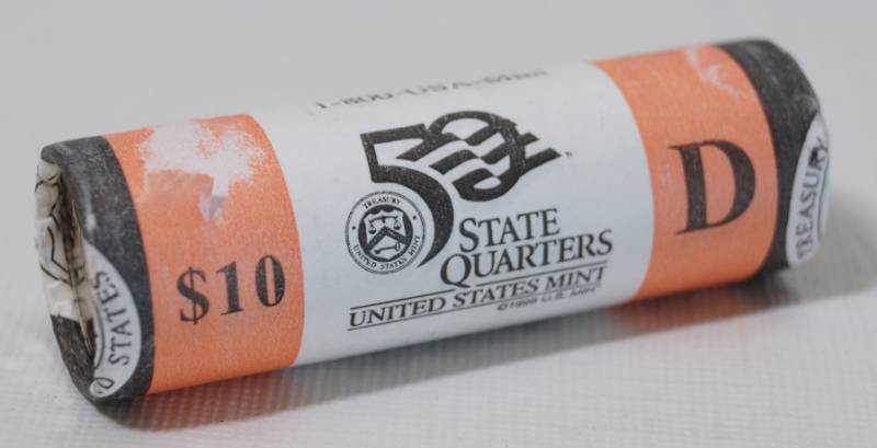 lot 1347 image: $10 Roll of United States Mint 50 State Quarters - Roll Marked KS - D Philadelphia