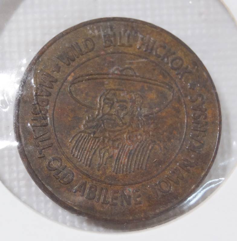 lot 1350 image: Wild Bill Hickok - Marshall, Old Abilene Town, Kansas - Good Luck Souvenir Token - collectible