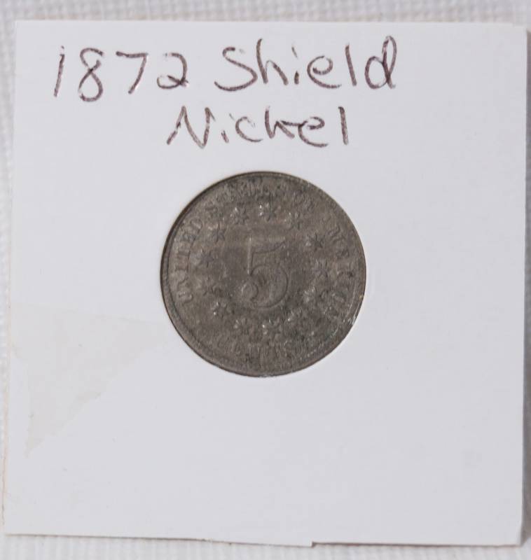 lot 1372 image: 1872 Shield Nickel