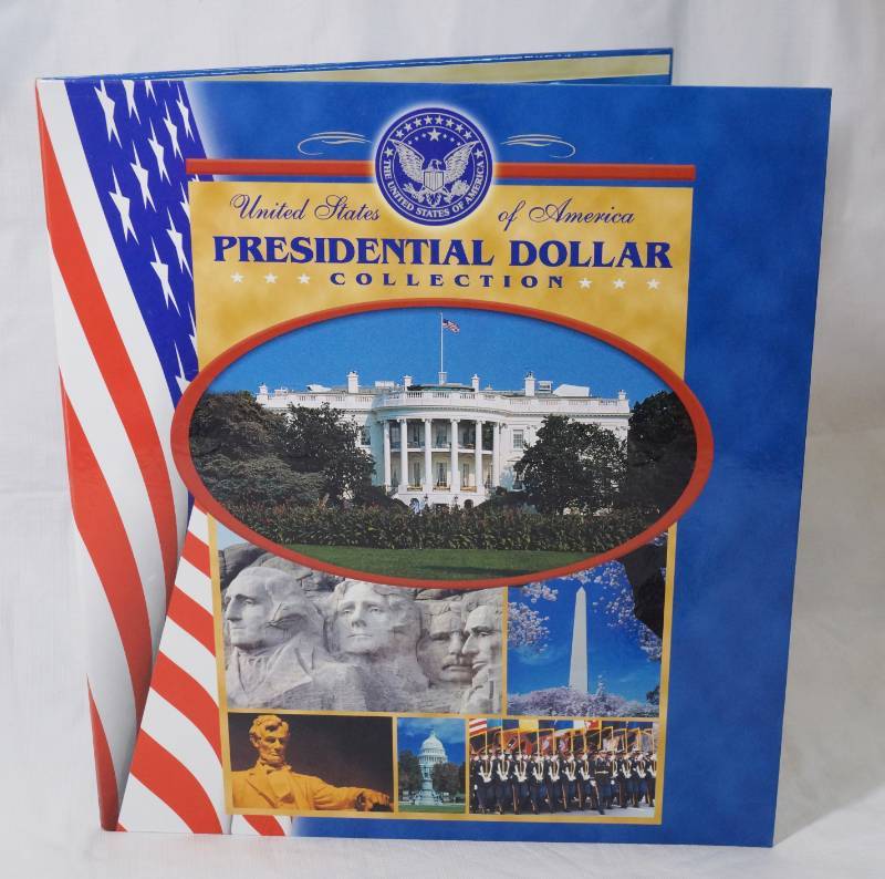 lot 1214 image: Presidential Dollar Collection - Info Folder w 17 coins - Excellent Condition