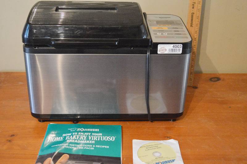 lot 4003 image: Zojirushi Automatic Bread Maker Model # BB-PAC20 Like new