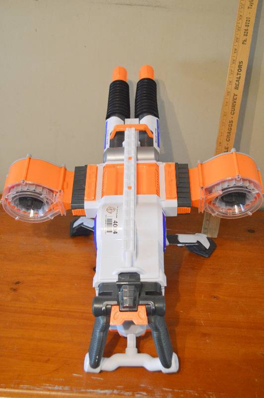 lot 4004 image: Nerf Rhino Fire Dart Gun w Tripod (No darts) Works