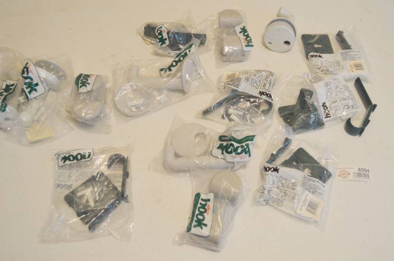 lot 4094 image: Lot of GreyGreen Wall Hooks (Mostly New)