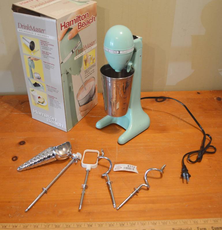 lot 4112 image: Hamilton Beach Drinkmaster w attachments shown and original box
