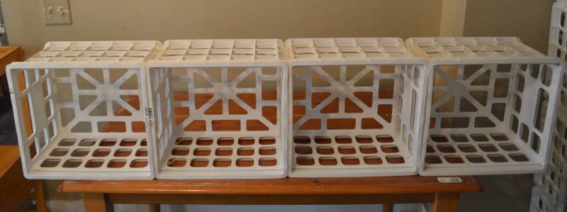 lot 4127 image: 4 Milk Crates Zip Tied