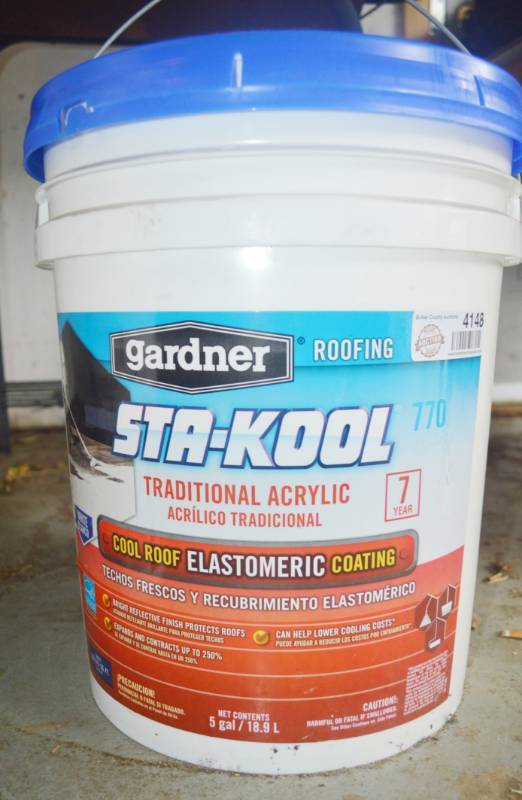 lot 4148 image: Sta-Kool Traditional Acrylic Elastomeric Roof Coating 5 Gallon Bucket (New)