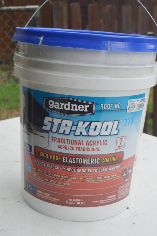 lot 4156 image: Open Sta-Kool Traditional Acrylic Elastomeric Roof Coating 5 Gallon Bucket (Appears Full)
