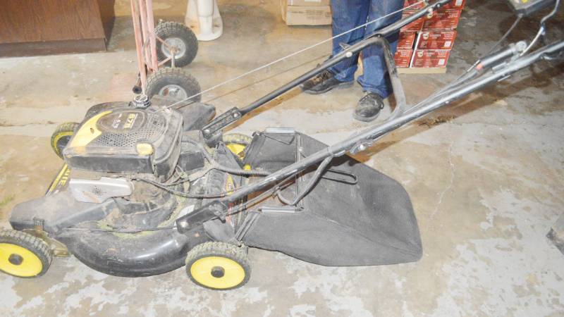 lot 4194 image: Brute Lawn Mower. Self Propelled Front Wheel Drive. Runs