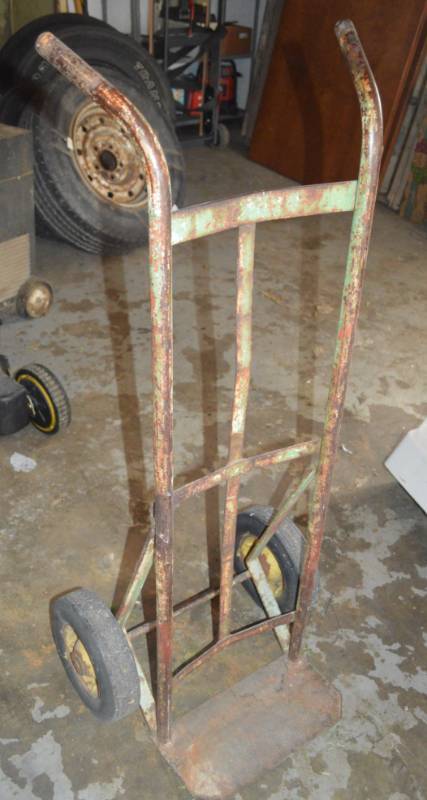 lot 4195 image: Approximate 28 Chrome Spare Tire Cover, 2 Wheel Dolly