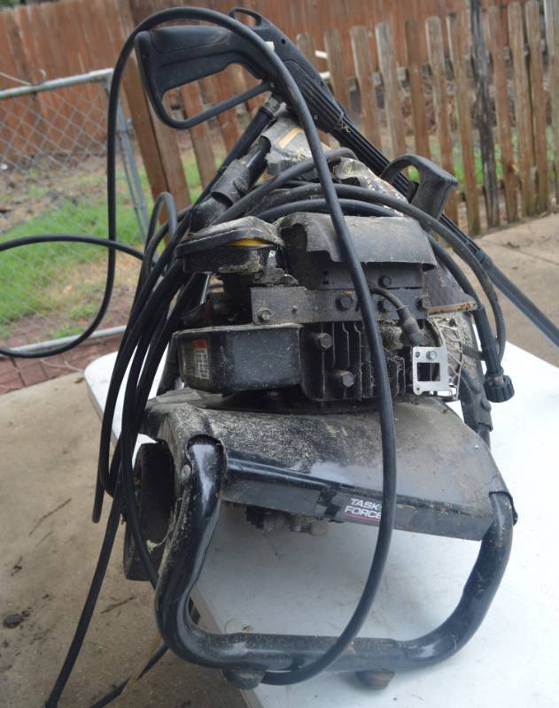 lot 4205 image: Task Force 2200 psi Pressure Washer. Worked Before Tree Fell on it. Motor Pulls. 2 Spray Wands