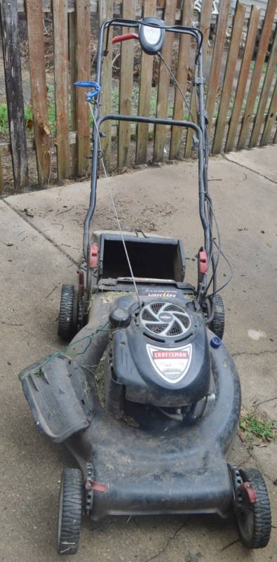 lot 4208 image: Craftsman Mower. Self Propelled Rear Wheel Drive. Electric Start. Runs.