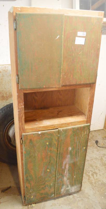lot 4217 image: Wood Cabinet 68x 25x 13