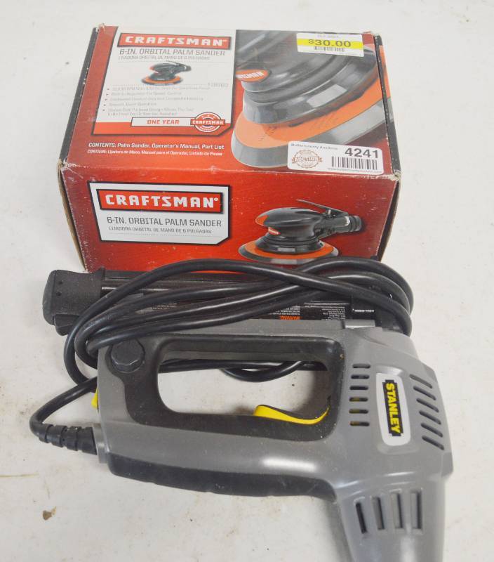 lot 4241 image: New Craftsman 6 Orbital Sander. Stanley Electric Stapler