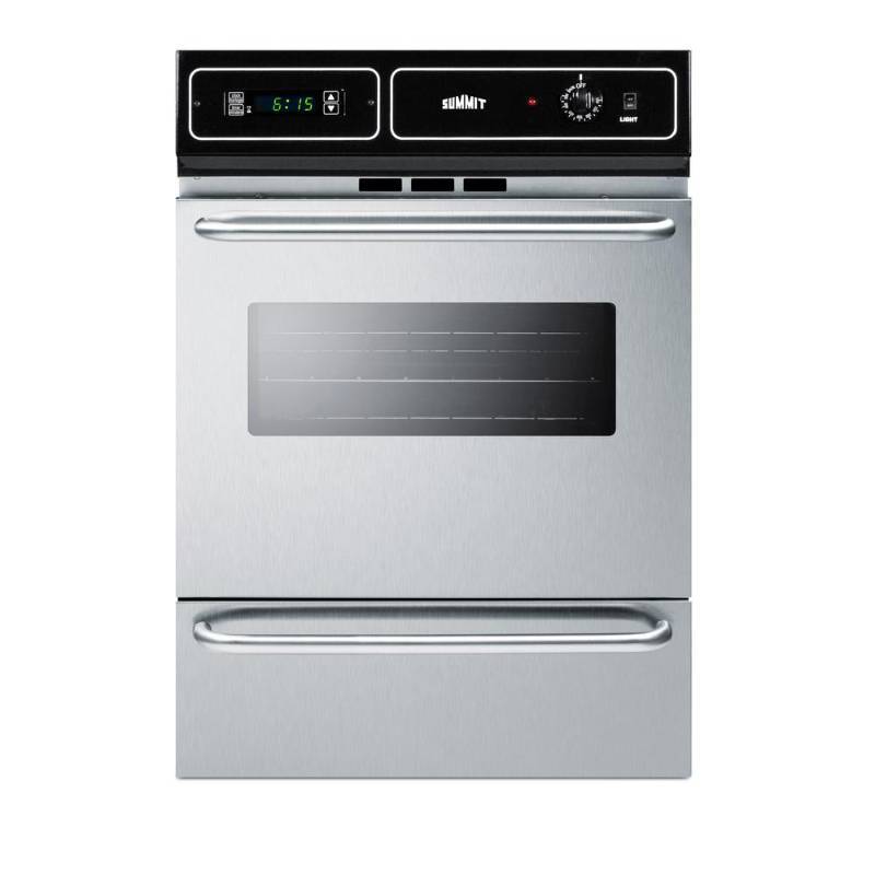 lot 1475 image: TTM7212BKW 24 Gas Wall Oven with 2.92 Cu. Ft. Oven Capacity  Digital ClockTimer  Oven Light  Storage Compartment and Porcelain Construction  in Stainless