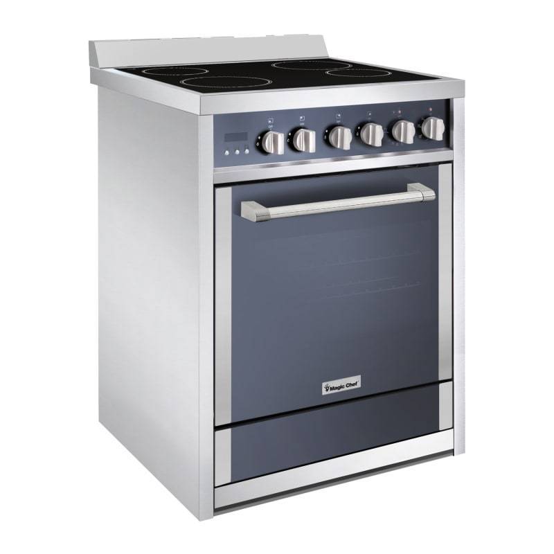 lot 1476 image: Magic Chef 24 Inch Freestanding Electric Range, Stainless and Black