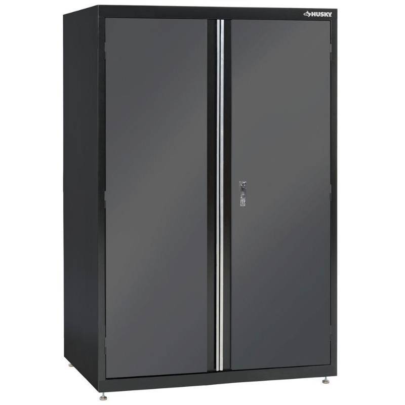 lot 1482 image: Free Standing Cabinets, Racks & Shelves Husky Garage Cabinets 46 in. x 72 in. Welded Floor Cabinet BlackGrey KF3F462472-H9