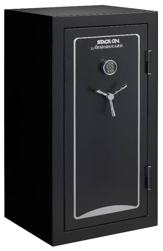 lot 1504 image: Stack-On A-40-MB-E-S Armorguard 40-Gun Safe with Electronic Lock, Matte Black