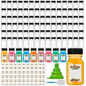lot 1651 image: A 100 Pcs 4 oz Plastic Juice Shot Bottles with Caps, Clear Ginger Shots Bottles with Lids, Small Bottles for Liquids, 4 oz Plastic Reusable Leak Proof Mini Containers for Juice,Milk,Ginger,Whiskey,Water