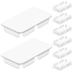 lot 2012 image: Xuhal Internal Vinyl End Caps PVC End Caps for Pocket Rail Vinyl Fence Post Caps Vinyl Fence Parts, Inner Clips Dimensions(8 Pcs,2 x 3.5 Inch, Inner 1.8 X 3.25)