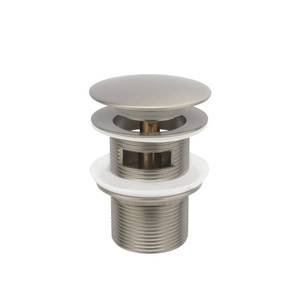 lot 2348 image: Freestanding Bathtub Drain Pop-up Stopper - Suitable for Most Bathtubs, Compatible With Rough-in Kit (Brushed Nickel Finish)