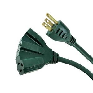 lot 2389 image: HDX 25 ft. 163 Fan-Tap Landscape Extension Cord, Green