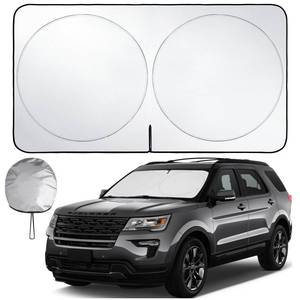 lot 2400 image: Windshield Sun Shade - Car Sun Shade Windshield, Foldable UV Ray Reflector car Shade Front Windshield, Sun Visor for Car Keeps Your Vehicle Cool, for Most Sedans SUV and Trucks - Large 63 x 33.5 in