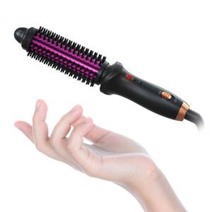 lot 2401 image: Mini Curling Iron Brush 1 Inch Barrel for Travel, Hair Curler Curling Wand with Extra Long Tourmaline Ceramic Barrel, Anti-Scald Brush Curling Iron for ShortShoulder Hair
