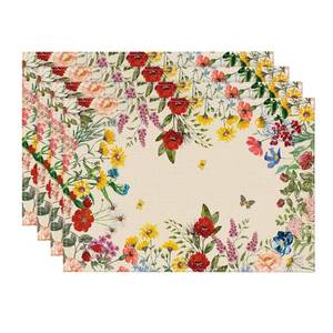 lot 2404 image: Artoid Mode Vintage Floral Spring Placemats Set of 4, 12x18 Inch Seasonal Holiday Table Mats for Party Kitchen Dining Decoration