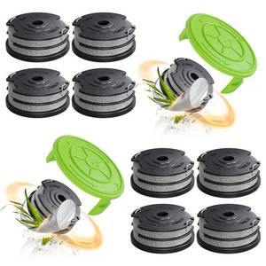 lot 2407 image: YWTESCH 12 Pack 0.065 Trimmer Line Compatible with Greenworks Weed Wacker, 18Ft String Trimmer Refill Dual Line Weed Eater String Replacement Spool (10-Pack) Cap Cover(2-Pack)