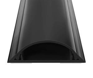 lot 2410 image: Cord Cover Floor 34in (2 x L17in), Large Capacity Floor Cable Cover, Hard PVC Cord Hider, Wire Cable Management Raceway, Black, Cord Cavity - 1.8(W) x 0.6(H)