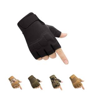 lot 2412 image: HYCOPROT Fingerless Gloves, Protective Breathable Lightweight Outdoor Gloves for Hunting, Motorcycling, Climbing (M, Black)