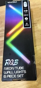 lot 2432 image: Vivitar RGB Neon Tube Wall Lights 6 Piece Set with Remote Control