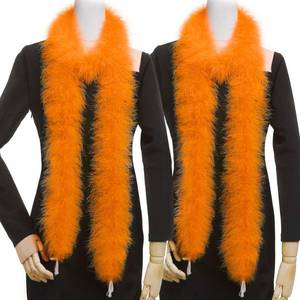 lot 2444 image: Holmgren Orange Marabou Feather Boa - 2 Pcs 25g 2 Yards Feathers Boa Bulk for DIY Craft, Party, Halloween, Home Holiday Decoration (Orange