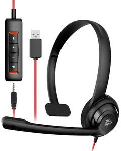 lot 2448 image: NUBWO HW02 USB Headset with Microphone Noise Cancelling &in-line Control, Ultra Comfort Computer Headset for Laptop pc, On-Ear Wired Office Call Center Headset for Boom Skype Webinars��Black��
