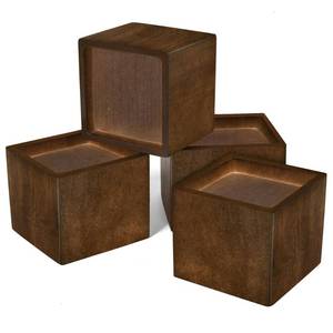 lot 2449 image: Sopicoz 2 inch Wood Bed Risers Set of 4, Square Furniture Risers Couch Risers Heavy Duty Bed Lifters Brown Bed Frame Risers Blocks for Sofa, Chair, Cabinet, Dresser
