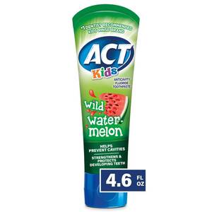 lot 2454 image: ACT Kids Anticavity Fluoride Toothpaste 4.6 oz. Wild Watermelon