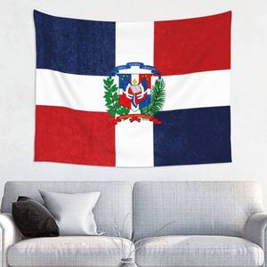 lot 2470 image: DARLEKS Wall Tapestry Dominican Republic Flag Tapestry Wall Hanging Home Decor Extra Large Tablecloths 29x37 Inches For Bedroom Living Room Dorm Room