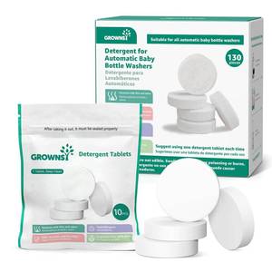 lot 2495 image: GROWNSY Detergent Washing Tablets 130 PCS for Momcozy, Baby Brezza, Papablic Bottle Washer, Compatible with All Brands Baby Bottle Washers