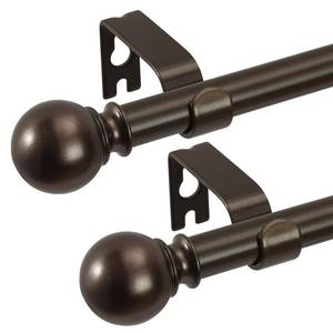 lot 6212 image: A2 Pack Bronze Curtain Rods 28 to 48 Inches(2.3-4 Feet),58 inch Splicing Drapery Rods,Small Curtain Rods Set,Size 18-45,Bronze