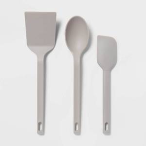 lot 8323 image: 3pc Nylon Kitchen Utensil Set Turner Spoon Spatula Gray - Room Essentials�� Cooking Utensils, Dishwasher-Safe, Adult Use