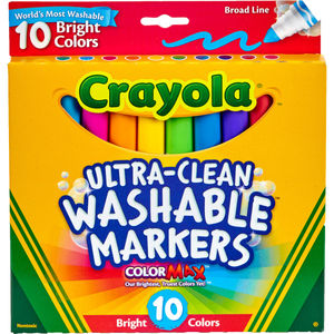 lot 8343 image: Crayola Ultra-Clean Bright Broad Line Marker 10 Count
