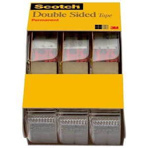 lot 8353 image: Scotch Double-Sided Tape Dispenser Clear 12 in. x 250 in. 3 Dispensers