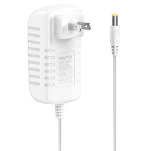 lot 8375 image: PAUTIX 24V DC Power Supply Adapter 2A 48W AC to DC Converter Transformer 100-240V AC Input with 5.5 x 2.1mm US Plug for LED Strip, CCTV Camera(White)