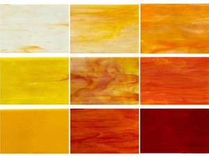 lot 8380 image: PALJOLLY 9 Pack Yellow Stained Glass Sheets, 4 x 6 inch Mosaic Glass Art Glass for Stained Glass Projects and Mosaics