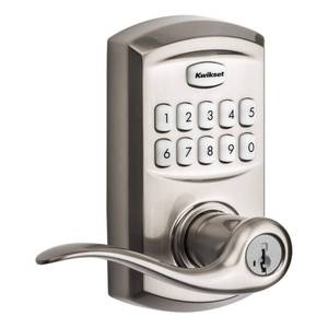 lot 8391 image: 917 SmartCode Electronic Residential Lever featuring SmartKey Security in Satin Nickel - Retail $143.63