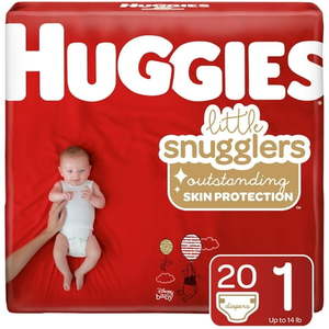lot 8407 image: Huggies Little Snugglers Baby Diapers Size 1 20 Ct Convenience Pack
